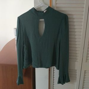 Lulu's emerald green keyhole top